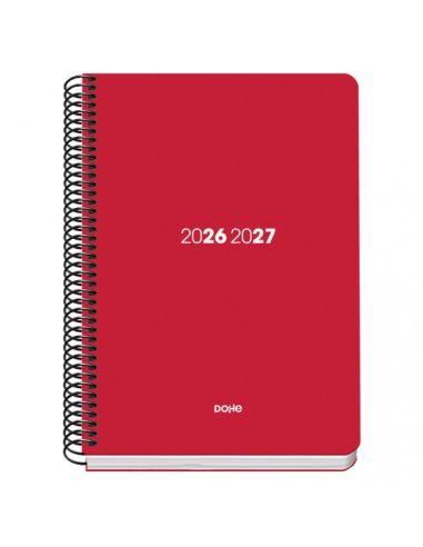 Agenda Basic PP Element Rojo 2026-2027 Semana Vista Tamaño A5