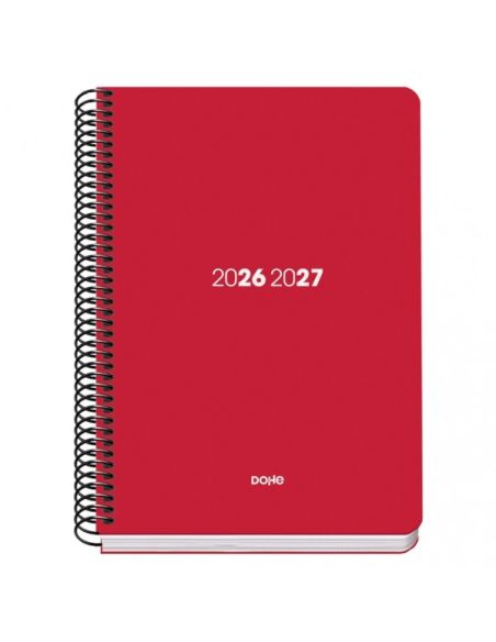 Agenda Basic PP Element Rojo 2026-2027 Semana Vista Tamaño A5
