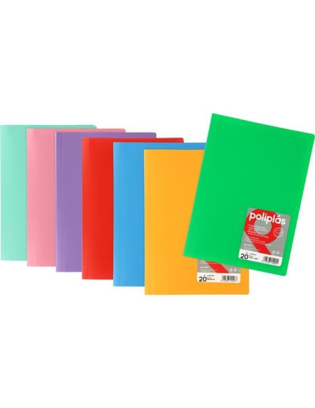 Carpeta 40 fundas a4 poliplas colores varios