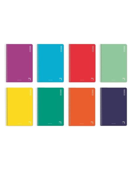 Bloc Espiral Pacsa 1/4 Liso 80H Tapa Normal Colores Surtidos (16307)
