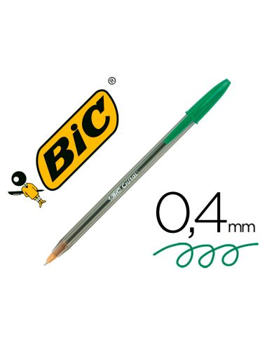 Boligrafo Verde  Bic Cristal Original Tinta Unidad