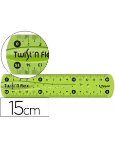Regla Maped Plastico Flexible 15 Cm Colores Surtidos