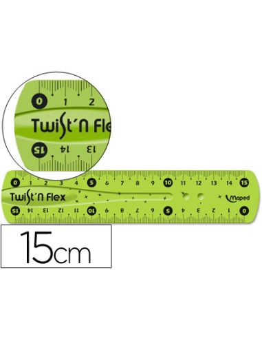 Regla Maped Plastico Flexible 15 Cm Colores Surtidos
